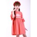 Embroidered dress for girl "Child's Dream" Peach